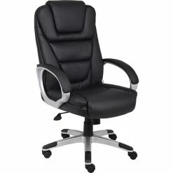 Outlet 😀 Executive/Managerial Chairs Boss "NTR" Executive LeatherPlus Chair, Black (B8601) 👍