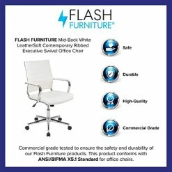 Hot Sale 💯 Task Chairs Flash Furniture Faux Leather Swivel Executive Chair, White (BT-20595M-1-WH-GG) 🛒 -Office Chairs Online store unnamed file 2774