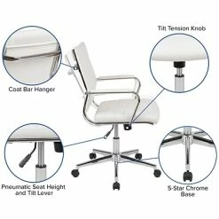 Hot Sale 💯 Task Chairs Flash Furniture Faux Leather Swivel Executive Chair, White (BT-20595M-1-WH-GG) 🛒 -Office Chairs Online store unnamed file 2776