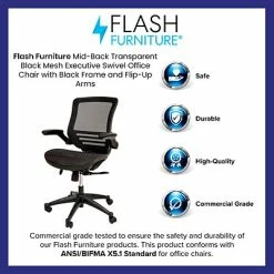 Buy 🛒 Executive/Managerial Chairs Flash Furniture Ergonomic Mesh Swivel Executive Mid-Back Chair, Black (BL8801XBK) 😍 -Office Chairs Online store unnamed file 2799