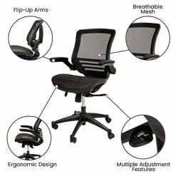 Buy 🛒 Executive/Managerial Chairs Flash Furniture Ergonomic Mesh Swivel Executive Mid-Back Chair, Black (BL8801XBK) 😍 -Office Chairs Online store unnamed file 2801
