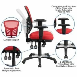 Best deal 👍 Executive/Managerial Chairs Flash Furniture Mesh Executive Chair, Red (HL0001RED) 😀 -Office Chairs Online store unnamed file 2811