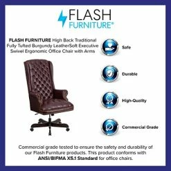 Outlet 🎉 Executive/Managerial Chairs Flash Furniture CI360BY Leathersoft Traditional Executive Chair, Burgundy ⭐ -Office Chairs Online store unnamed file 2826