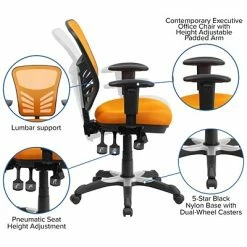Deals 🛒 Executive/Managerial Chairs Flash Furniture Mesh Executive Chair, Orange (HL0001OR) ⭐ -Office Chairs Online store unnamed file 2837