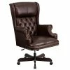 Hot Sale ✨ Executive/Managerial Chairs Flash Furniture CIJ600BRN Leathersoft Traditional Executive Chair, Brown 🛒