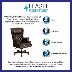 Hot Sale ✨ Executive/Managerial Chairs Flash Furniture CIJ600BRN Leathersoft Traditional Executive Chair, Brown 🛒 -Office Chairs Online store unnamed file 2844