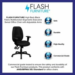 Buy ⭐ Executive/Managerial Chairs Flash Furniture Fabric Executive Chair, Black (BT6191HBK) ⭐ -Office Chairs Online store unnamed file 2853