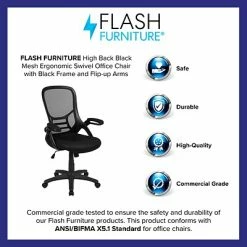 Outlet ✔️ Office Chairs Flash Furniture Ergonomic Mesh Swivel High Back Office Chair, Black (HL00161BKBK) 💯 -Office Chairs Online store unnamed file 287