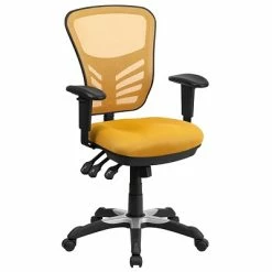 Flash Sale ✨ Executive/Managerial Chairs Flash Furniture Mesh Executive Chair, Yellow-Orange (HL0001YEL) 🔥