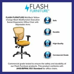 Flash Sale ✨ Executive/Managerial Chairs Flash Furniture Mesh Executive Chair, Yellow-Orange (HL0001YEL) 🔥 -Office Chairs Online store unnamed file 2889