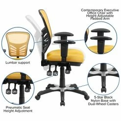 Flash Sale ✨ Executive/Managerial Chairs Flash Furniture Mesh Executive Chair, Yellow-Orange (HL0001YEL) 🔥 -Office Chairs Online store unnamed file 2891