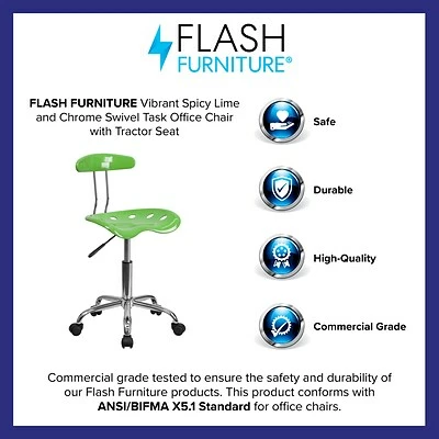 Deals ๐ Flash Furniture Polymer Vibrant Computer Task Chairs With Tractor Seat (LF214SPCYLIME) ๐ 6 Deals ๐ Flash Furniture Polymer Vibrant Computer Task Chairs With Tractor Seat (LF214SPCYLIME) ๐ - Image 4