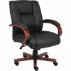Brand new 👏 Executive/Managerial Chairs Boss Mid Back Executive Wood Finished Chair, Black/Cherry (B8996-C) ⌛