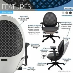 Deals 👍 Executive/Managerial Chairs Techni Mobili Deco Lux Ergonomic Mesh Swivel Executive Chair, Taupe/Black (RTA-1819C-TPE) 🔥 -Office Chairs Online store unnamed file 2933