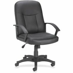 Best Pirce 🎉 Executive/Managerial Chairs Lorell Leather Managerial Mid-back Chair, Black 🎁