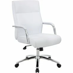 Flash Sale 😀 Executive/Managerial Chairs Boss Modern Executive Conference Chair, White (B696C-WT) 😀