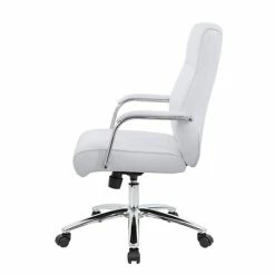 Flash Sale 😀 Executive/Managerial Chairs Boss Modern Executive Conference Chair, White (B696C-WT) 😀 -Office Chairs Online store unnamed file 2972