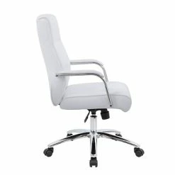 Flash Sale 😀 Executive/Managerial Chairs Boss Modern Executive Conference Chair, White (B696C-WT) 😀 -Office Chairs Online store unnamed file 2973