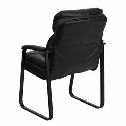 Flash Sale 🥰 Executive/Managerial Chairs Flash Furniture Leather Mid Back Executive Side Chair With Sled Base, Black 🎁 -Office Chairs Online store unnamed file 3062