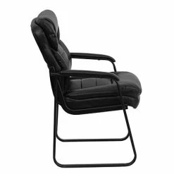 Flash Sale 🥰 Executive/Managerial Chairs Flash Furniture Leather Mid Back Executive Side Chair With Sled Base, Black 🎁 -Office Chairs Online store unnamed file 3064