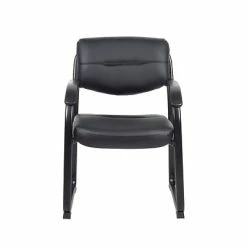 Buy 💯 Executive/Managerial Chairs Boss Leather Sled Base Side Chair With Arms, Black (9519) 😀 -Office Chairs Online store unnamed file 3067