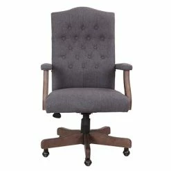 Best Sale 👏 Executive/Managerial Chairs Boss Executive Commercial Grade Linen Chair With Driftwood Finish Frame, Slate Grey (B905DW-G) 😍 -Office Chairs Online store unnamed file 3073