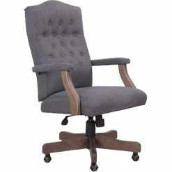 Best Sale 👏 Executive/Managerial Chairs Boss Executive Commercial Grade Linen Chair With Driftwood Finish Frame, Slate Grey (B905DW-G) 😍 -Office Chairs Online store unnamed file 3074