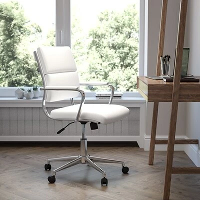 Cheapest ๐ Office Chairs Flash Furniture LeatherSoft Swivel Mid-Back Panel Executive Office Chair, White (BT20595M2WH) ๐ฅ 4 Cheapest ๐ Office Chairs Flash Furniture LeatherSoft Swivel Mid-Back Panel Executive Office Chair, White (BT20595M2WH) ๐ฅ - Image 2
