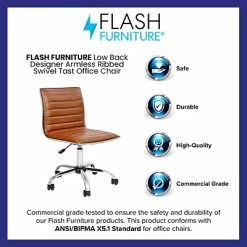 Cheap ✨ Executive/Managerial Chairs Flash Furniture Low Back Armless Ribbed Swivel Task Chair, Brown (DS512BBR) 🛒 -Office Chairs Online store unnamed file 3111