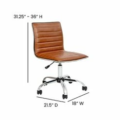 Cheap ✨ Executive/Managerial Chairs Flash Furniture Low Back Armless Ribbed Swivel Task Chair, Brown (DS512BBR) 🛒 -Office Chairs Online store unnamed file 3114