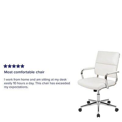 Cheapest ๐ Office Chairs Flash Furniture LeatherSoft Swivel Mid-Back Panel Executive Office Chair, White (BT20595M2WH) ๐ฅ 7 Cheapest ๐ Office Chairs Flash Furniture LeatherSoft Swivel Mid-Back Panel Executive Office Chair, White (BT20595M2WH) ๐ฅ - Image 5