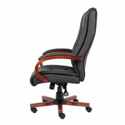 Buy ✨ Executive/Managerial Chairs Boss High Back Executive Wood Finished Chair, Black/Cherry (B8991-C) ✨ -Office Chairs Online store unnamed file 3121
