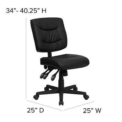 Cheapest โญ Task Chairs Flash Furniture Mid Back Leather Multi-Functional Task Chair, Black ๐ 8 Cheapest โญ Task Chairs Flash Furniture Mid Back Leather Multi-Functional Task Chair, Black ๐ - Image 6