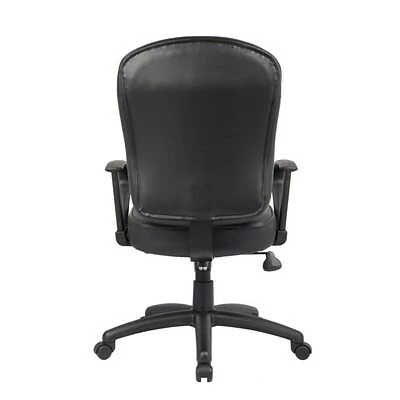 Promo ๐ Task Chairs Boss Leather Task Chair With Loop Arms, Black (B1562) ๐ 5 Promo ๐ Task Chairs Boss Leather Task Chair With Loop Arms, Black (B1562) ๐ - Image 3