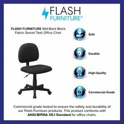 Best Pirce 🔥 Flash Furniture 31" - 37 1/2" Fabric Ergonomic Task Chairs (BT660BLK) 🎉 -Office Chairs Online store unnamed file 3171