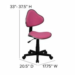 Buy ⌛ Flash Furniture Fabric Ergonomic Task Chairs With Chrome Metal Band Accent (BT699PINK) 🧨 -Office Chairs Online store unnamed file 3189