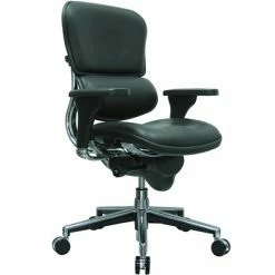 Brand new 🧨 Task Chairs Raynor Eurotech Leather Mid Back Ergo Human Chair, Black 🎁
