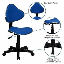 Flash Sale 🤩 Flash Furniture Fabric Ergonomic Task Chairs With Chrome Metal Band Accent (BT699BLUE) 🎁 -Office Chairs Online store unnamed file 3213
