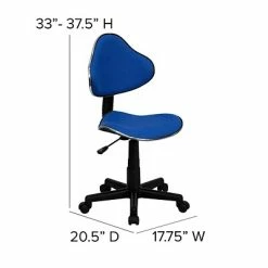 Flash Sale 🤩 Flash Furniture Fabric Ergonomic Task Chairs With Chrome Metal Band Accent (BT699BLUE) 🎁 -Office Chairs Online store unnamed file 3214