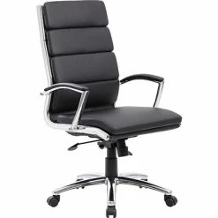 Outlet 🤩 Executive/Managerial Chairs Boss Executive CaressoftPlus Chair With Metal Chrome Finish, Black (B9471-BK) ⭐