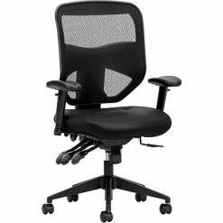 Deals ✔️ Task Chairs HON Prominent Mesh High-Back Task Chair, 2-Way Arms, Black Leather (BSXVL532SB11) 🛒