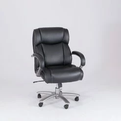 Outlet 🧨 Task Chairs Safco 3500 Series Ergonomic Leather Executive Big & Tall Chair, 400 Lb. Capacity, Black (3503BL) 🎉