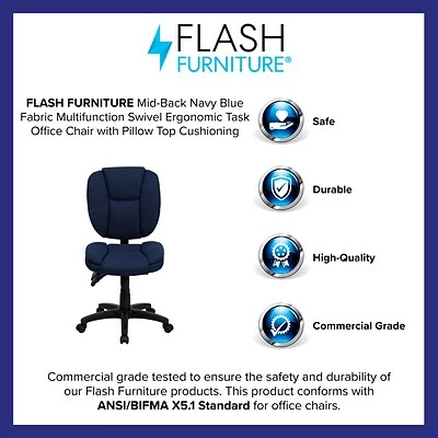 Discount ๐ Flash Furniture Fabric Multi-Functional Ergonomic Task Chairs (GO930FNVY) ๐ 5 Discount ๐ Flash Furniture Fabric Multi-Functional Ergonomic Task Chairs (GO930FNVY) ๐ - Image 3