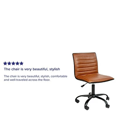 New ๐ Executive/Managerial Chairs Flash Furniture Low Back Armless Ribbed Swivel Task Chair, Brown (DS512BBRBK) ๐ 7 New ๐ Executive/Managerial Chairs Flash Furniture Low Back Armless Ribbed Swivel Task Chair, Brown (DS512BBRBK) ๐ - Image 5