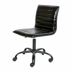 Flash Sale 🛒 Executive/Managerial Chairs Flash Furniture Low Back Armless Ribbed Swivel Task Chair, Black (DS512BBKBK) 💯