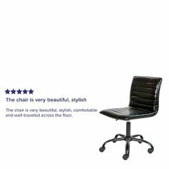 Flash Sale 🛒 Executive/Managerial Chairs Flash Furniture Low Back Armless Ribbed Swivel Task Chair, Black (DS512BBKBK) 💯 -Office Chairs Online store unnamed file 3318