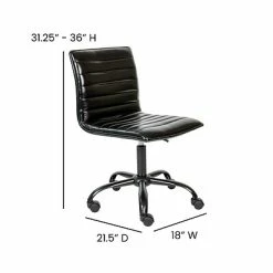 Flash Sale 🛒 Executive/Managerial Chairs Flash Furniture Low Back Armless Ribbed Swivel Task Chair, Black (DS512BBKBK) 💯 -Office Chairs Online store unnamed file 3320