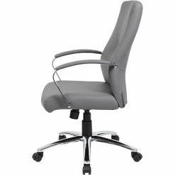 Discount ❤️ Executive/Managerial Chairs Boss Leather Accent Chair, Gray (B10101-GY) 🎉 -Office Chairs Online store unnamed file 3326