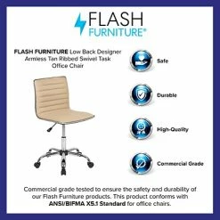 Best reviews of 🤩 Executive/Managerial Chairs Flash Furniture Low Back Armless Ribbed Swivel Task Chair, Tan (DS512BTAN) ❤️ -Office Chairs Online store unnamed file 3364