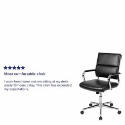 Hot Sale 😉 Office Chairs Flash Furniture LeatherSoft Swivel Mid-Back Panel Executive Office Chair, Black (BT20595M2BK) ⌛ -Office Chairs Online store unnamed file 340